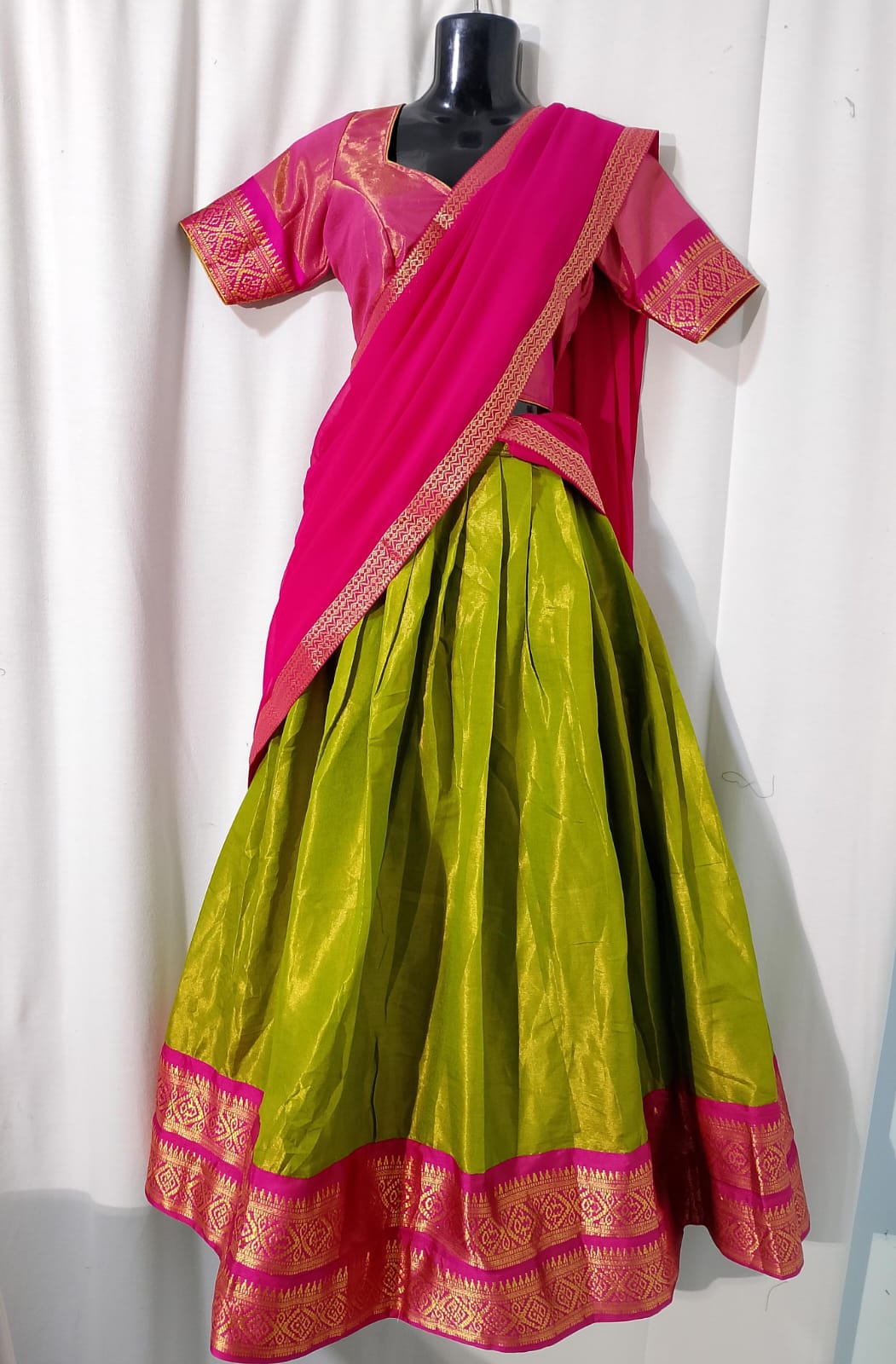 C214: Ready To Ship Beautiful Pure Tissue Lehenga Set