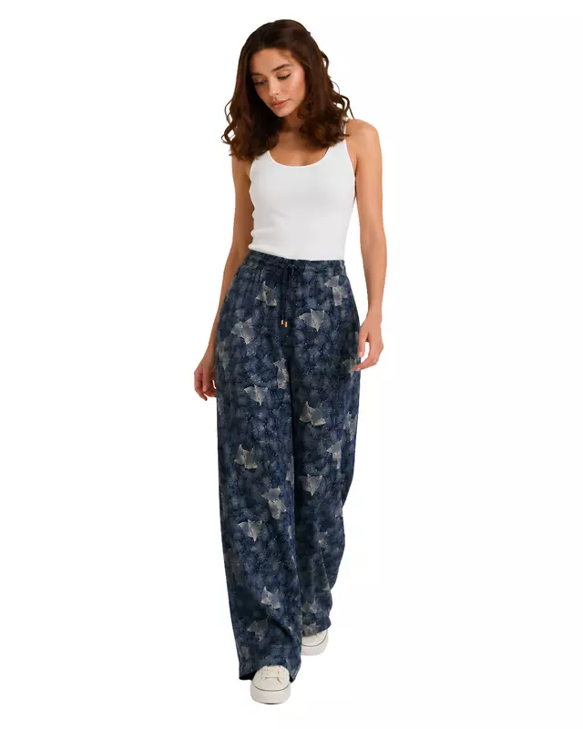 Women's Boho Printed Wide-Leg Pants