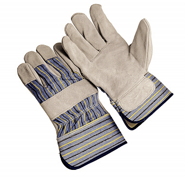 Stripe fabric back, 2.5′ rubberized cuff, lined palm