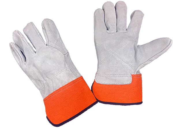 Work glove,inside double palm,full leather back.