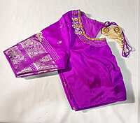J317: Ready To Ship Beautiful Pure Venkatagiri Saree With Stitched Maggam Work Blouse
