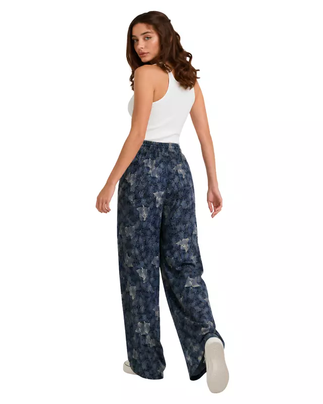 Women's Boho Printed Wide-Leg Pants
