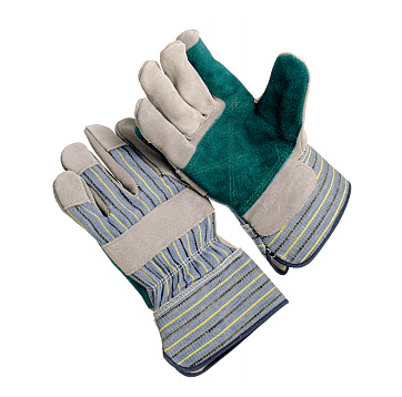 Green double palm, 2.5” rubberized cuff, lined palm