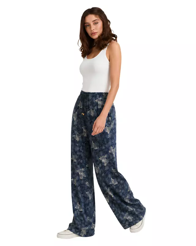 Women's Boho Printed Wide-Leg Pants