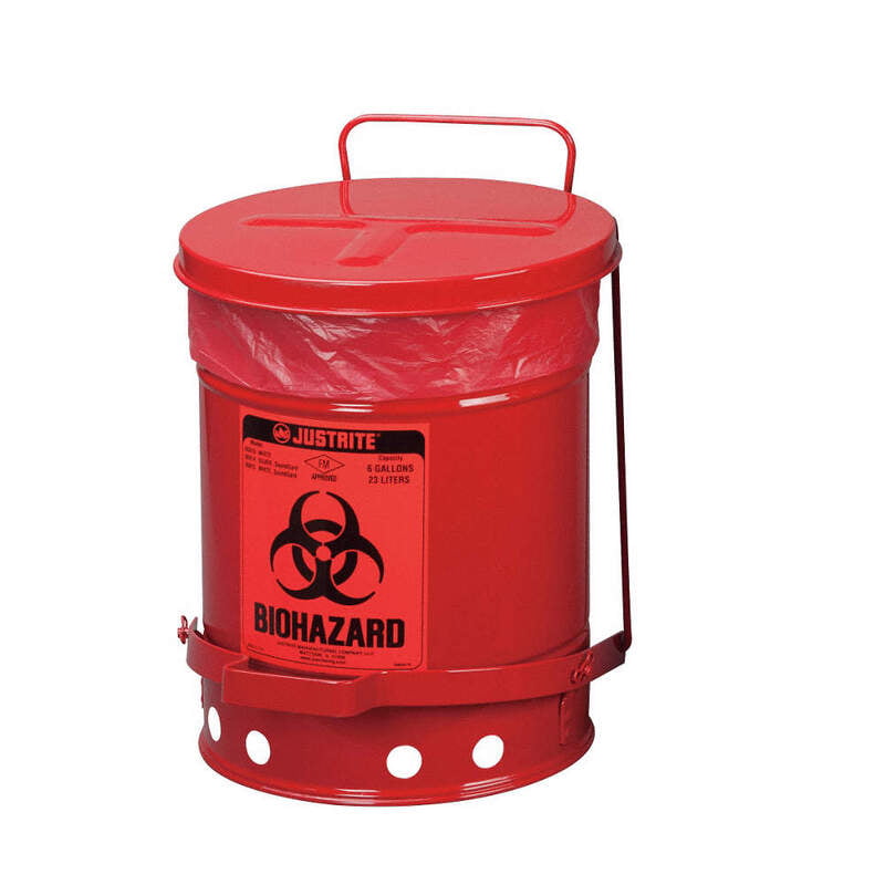 Contenedor para Desechos Biopeligrosos 6 gal. Acero Rojo Contenedor para Desechos Biopeligrosos 6 gal. Acero Rojo