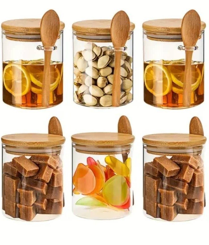 13PIECES SET OF AIRTIGHT SPICE BOTTLES WITH BAMBOO SPOONS AND RACK