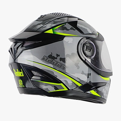 STEELBIRD SBH-17 ROBOT CAMO MATT BLACK/NEON C/V (L)