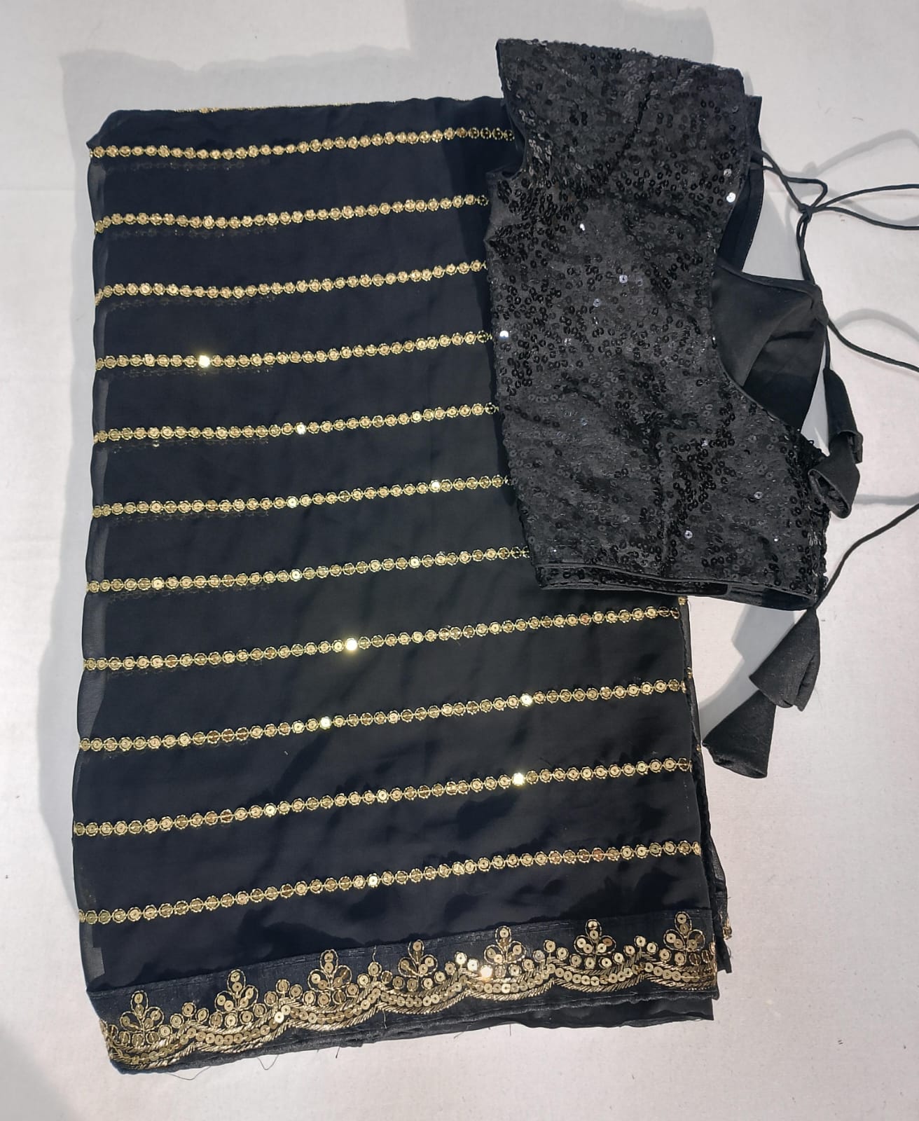 N202:Ready To Ship Beautiful Sequence Work Saree With Stitched Blouse N202:Ready To Ship Beautiful Sequence Work Saree With Stitched Blouse