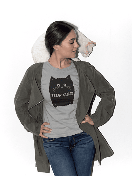 Hip Cat T-Shirt – Cool Minimalist Cat Graphic Tee
