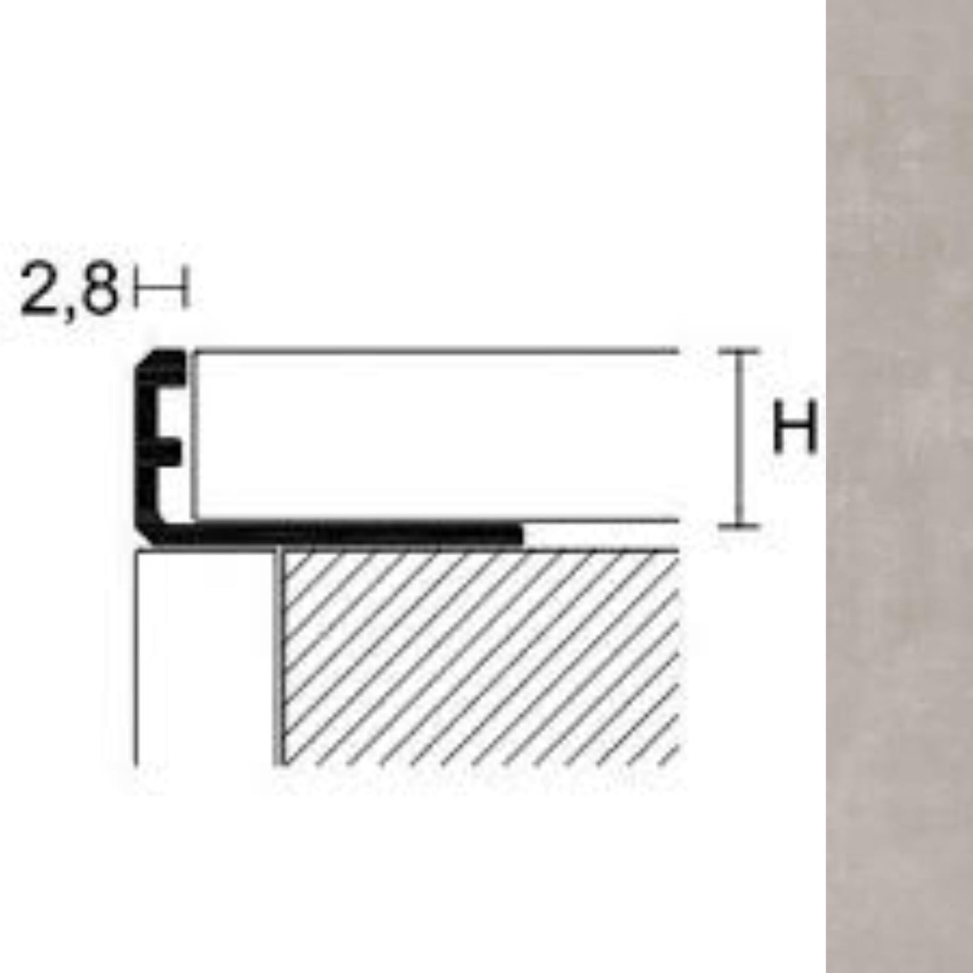Plinta PROFILPAS, 88111 ZD/10 ALUMINIUM COLOUR-COATED CONCRETE SMOKE 2.8 ml