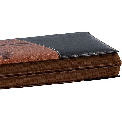 Santa Biblia Manual Letra Gigante Imitación Piel, Negro/Cafe