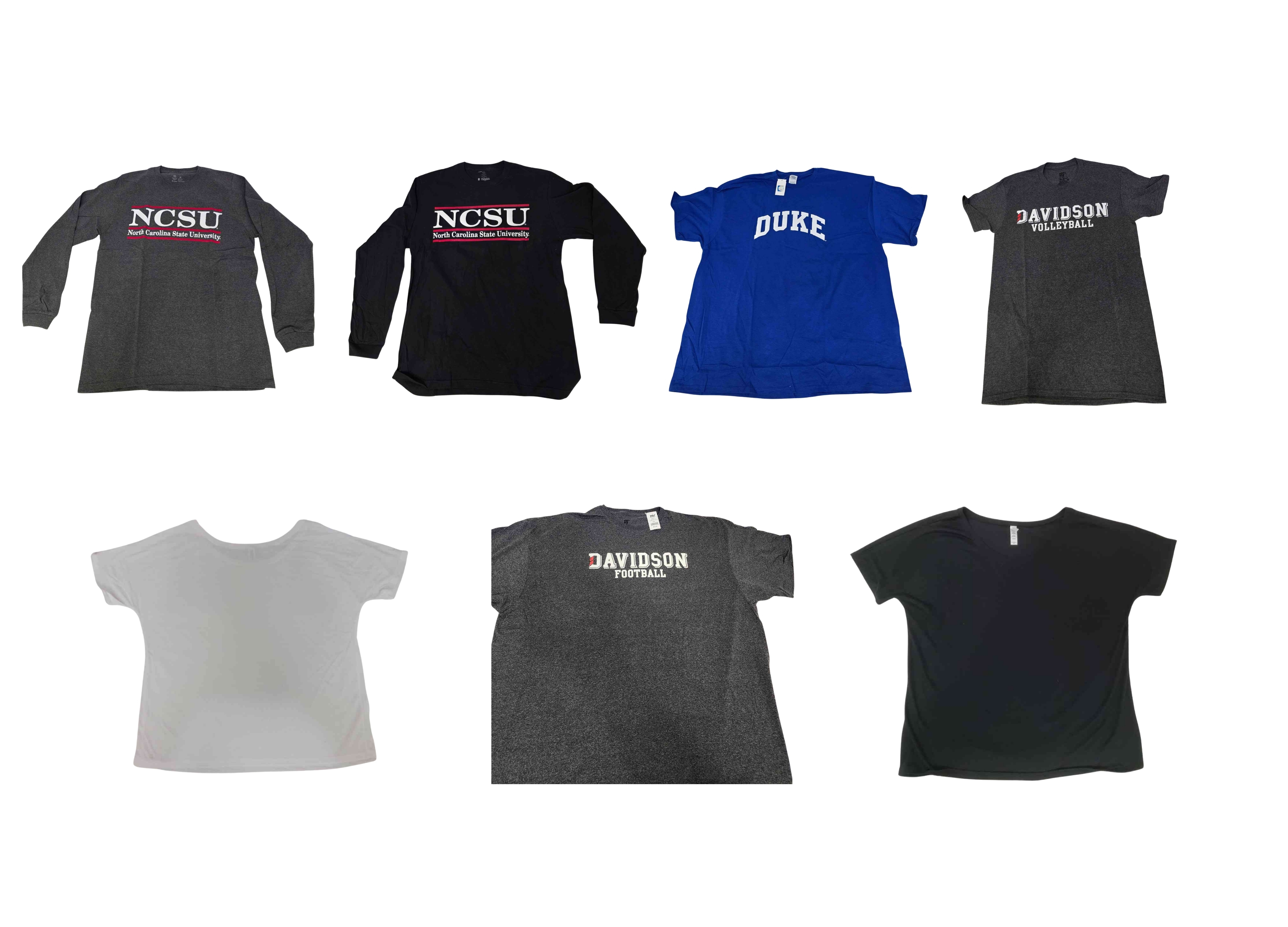 North Carolina College T-Shirts & Blank Tees – Pallet quantity 591 your cost $1 per shirt retail price $15.00-$18.00