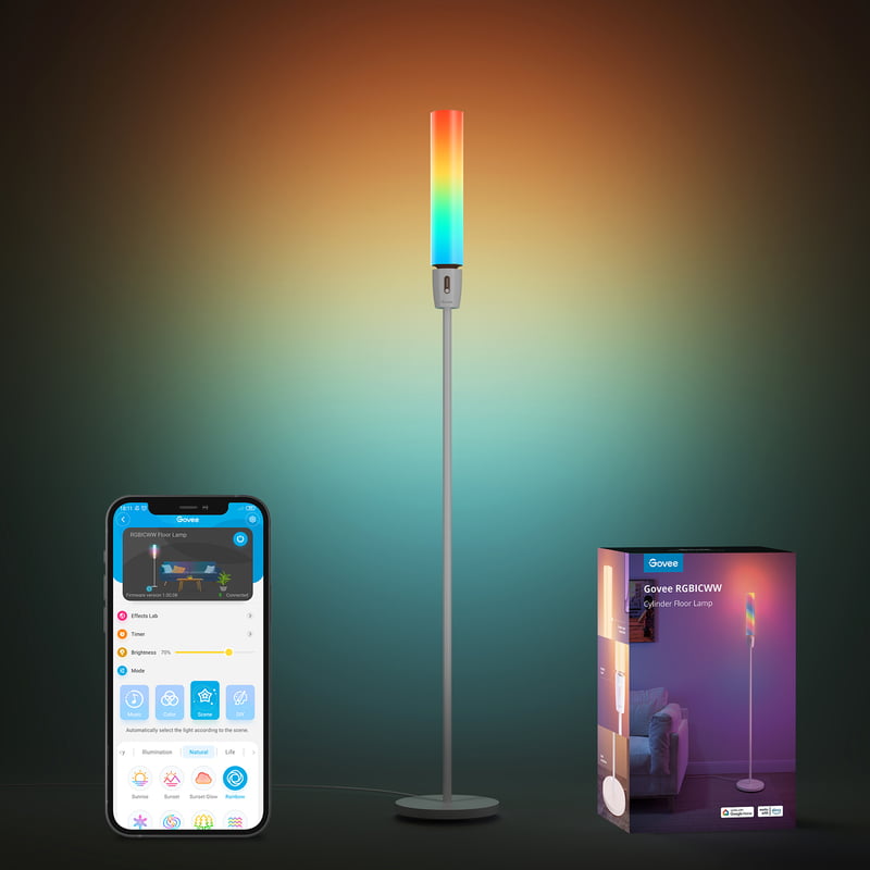 Govee RGBICWW Cylinder Floor Lamp - Smart Ambiance Room Decor Light
