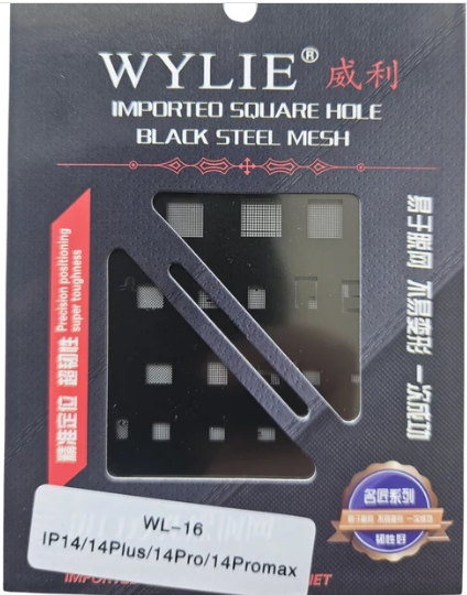 Stencil WYLIE para iPhone Serie 14 - Reballing y Microsoldadura