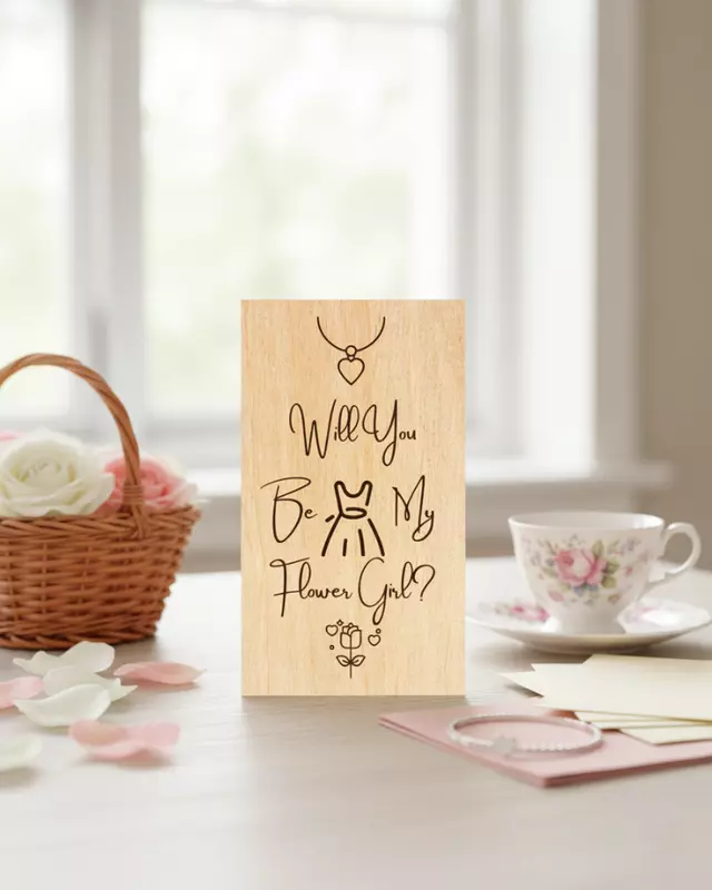Heirloom Collection Bride’s Proposal Cards featuring engraved personalized bridal party cards.