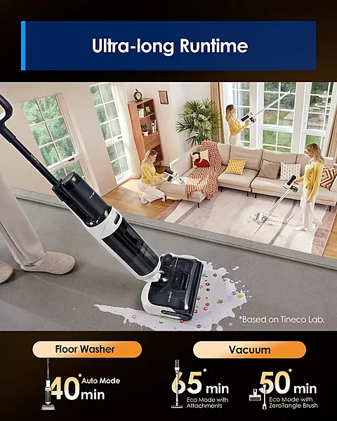 Tineco Floor One Switch S6 Stretch - 65min, Smart 180° Lay Flat Wet Dry Cordless Vacuum Floor Washer & Mop Stick
