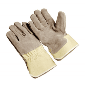 ¾ leather back, 2.5” rubberized cuff, sewn with Kevlar