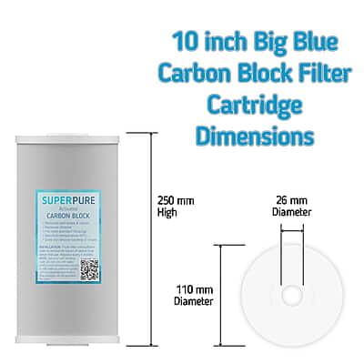 10 inch Big Blue Carbon Block Filter (3 Pack)