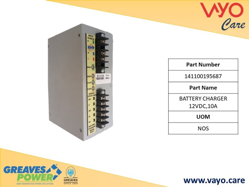 BATTERY CHARGER 12VDC,10A - 141100195687 - GREAVES