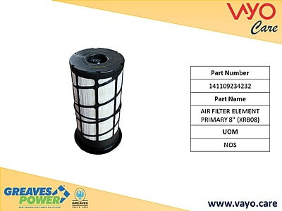AIR FILTER ELEMENT PRIMARY 8" (XRB08) - 141109234232 - GREAVES