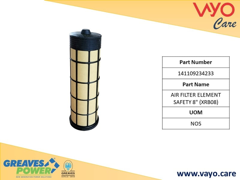 AIR FILTER ELEMENT SAFETY 8" (XRB08) - 141109234233 - GREAVES