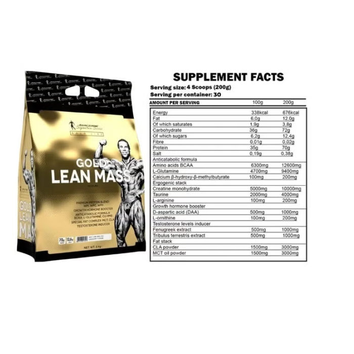 Kevin Levrone Gold Lean Mass Gainer 6kg | بروتين الضخامة ماس كيفن كولد الذهبي
