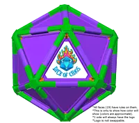 Full Dice - Table Tennis-LimeGreen-Purple-Purple