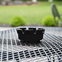 Black Plastic Ashtray 8 notches 4 1/4" x 1 3/4" - 12/Pack