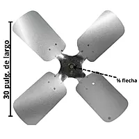 Aspa De Acero Para Central Carrier, 4 Hojas, 30 X 5/8 Pulgadas, Rotacion Cw - La01Ew-032