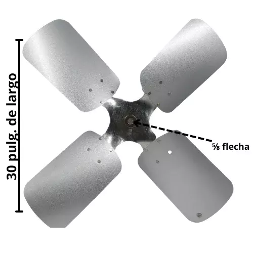 Aspa De Acero Para Central Carrier, 4 Hojas, 30 X 5/8 Pulgadas, Rotacion Cw - La01Ew-032