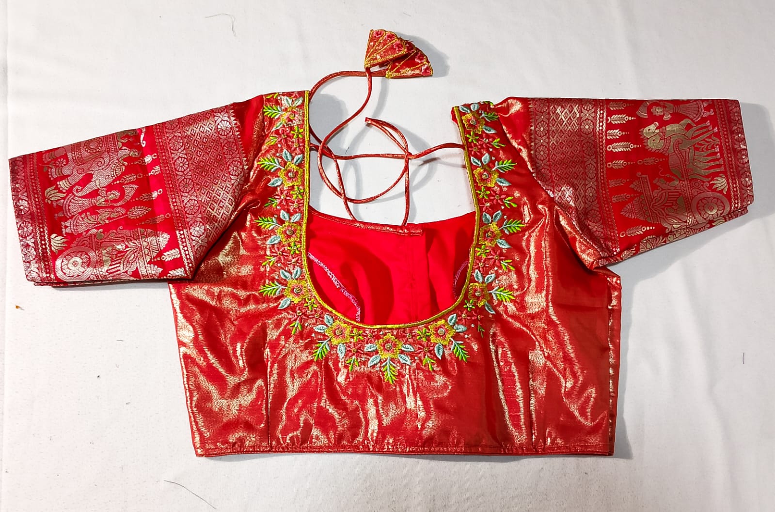N625: Ready To Ship Beautiful Semi Kanchipattu Saree With Stitched Embroidery Work Blouse N625: Ready To Ship Beautiful Semi Kanchipattu Saree With Stitched Embroidery Work Blouse