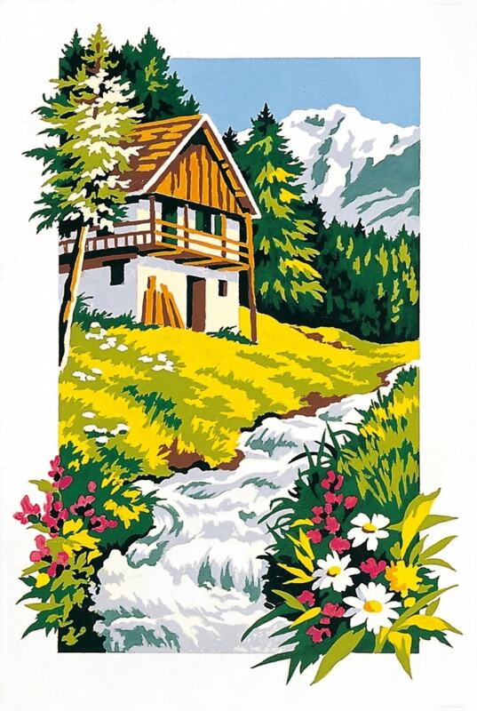 Baita di Montagna con Ruscello, 16642 Baita di Montagna con Ruscello, 16642