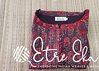 AJRAKH PRINT MUL COTTON KURTI LIGHT CHOCOLATE WITH RED FLORAL PRINTS AJRAKH PRINT MUL COTTON KURTI LIGHT CHOCOLATE WITH RED FLORAL PRINTS