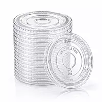 14oz-20oz Flat Clear Lids HYP PET w/out hole 10/100