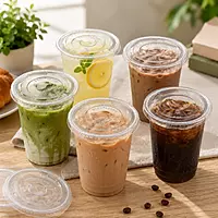 14oz-20oz Flat Clear Lids HYP PET w/out hole 10/100