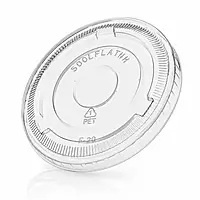 14oz-20oz Flat Clear Lids HYP PET w/out hole 10/100