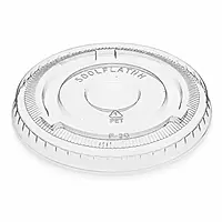 14oz-20oz Flat Clear Lids HYP PET w/out hole 10/100