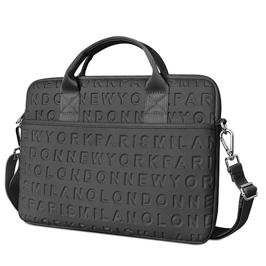 WiWU Waterproof Lycra Cosmo 15.4" Laptop Slim Bag Laptop Handbag with Strap-Black