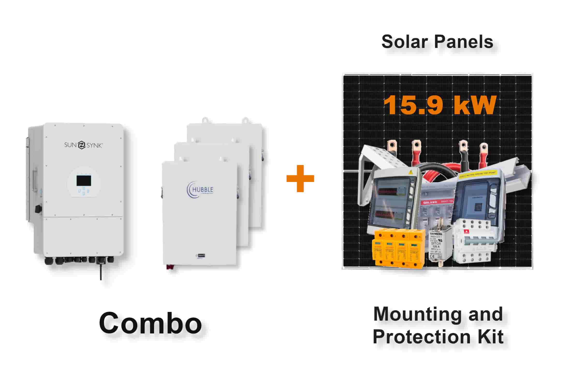 12.0 kW SUNSYNK 3-Phase Hybrid - HUBBLE Combo, c/w 3x 5.5 kWh Lithium Batteries 12.0 kW SUNSYNK 3-Phase Hybrid - HUBBLE Combo, c/w 3x 5.5 kWh Lithium Batteries