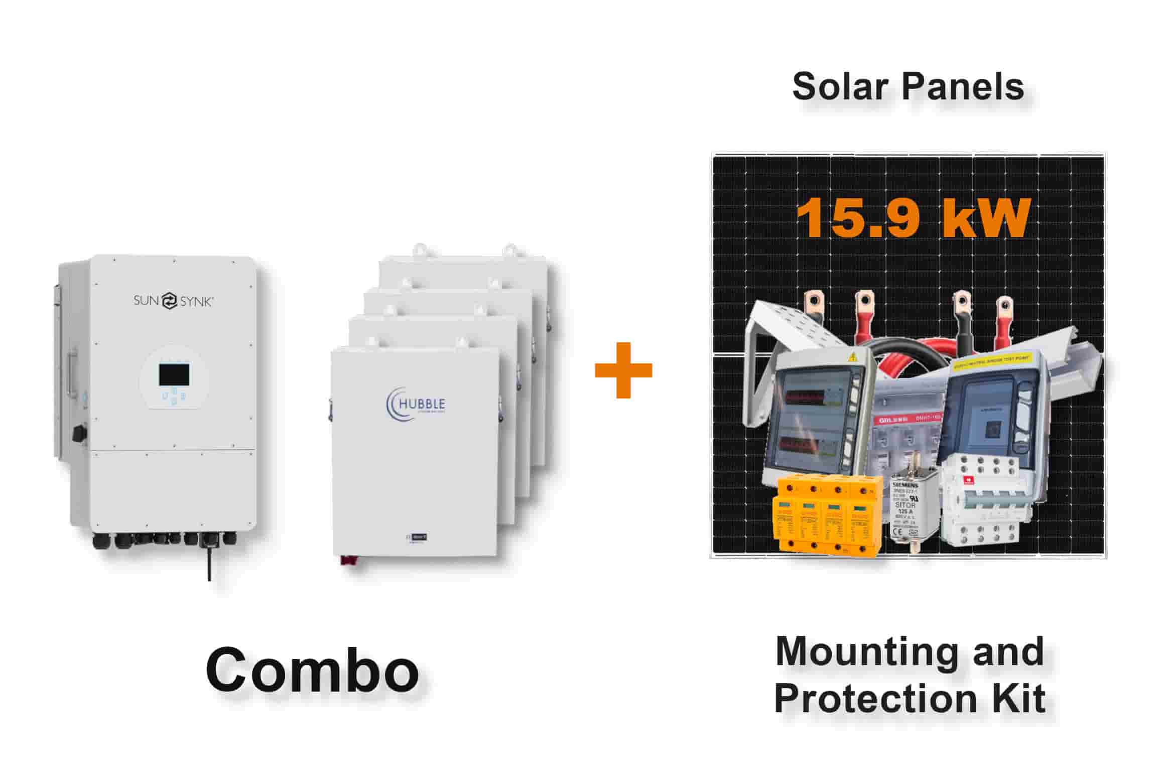 12.0 kW SUNSYNK 3-Phase Hybrid - HUBBLE Combo, c/w 4x 5.5 kWh Lithium Batteries 12.0 kW SUNSYNK 3-Phase Hybrid - HUBBLE Combo, c/w 4x 5.5 kWh Lithium Batteries