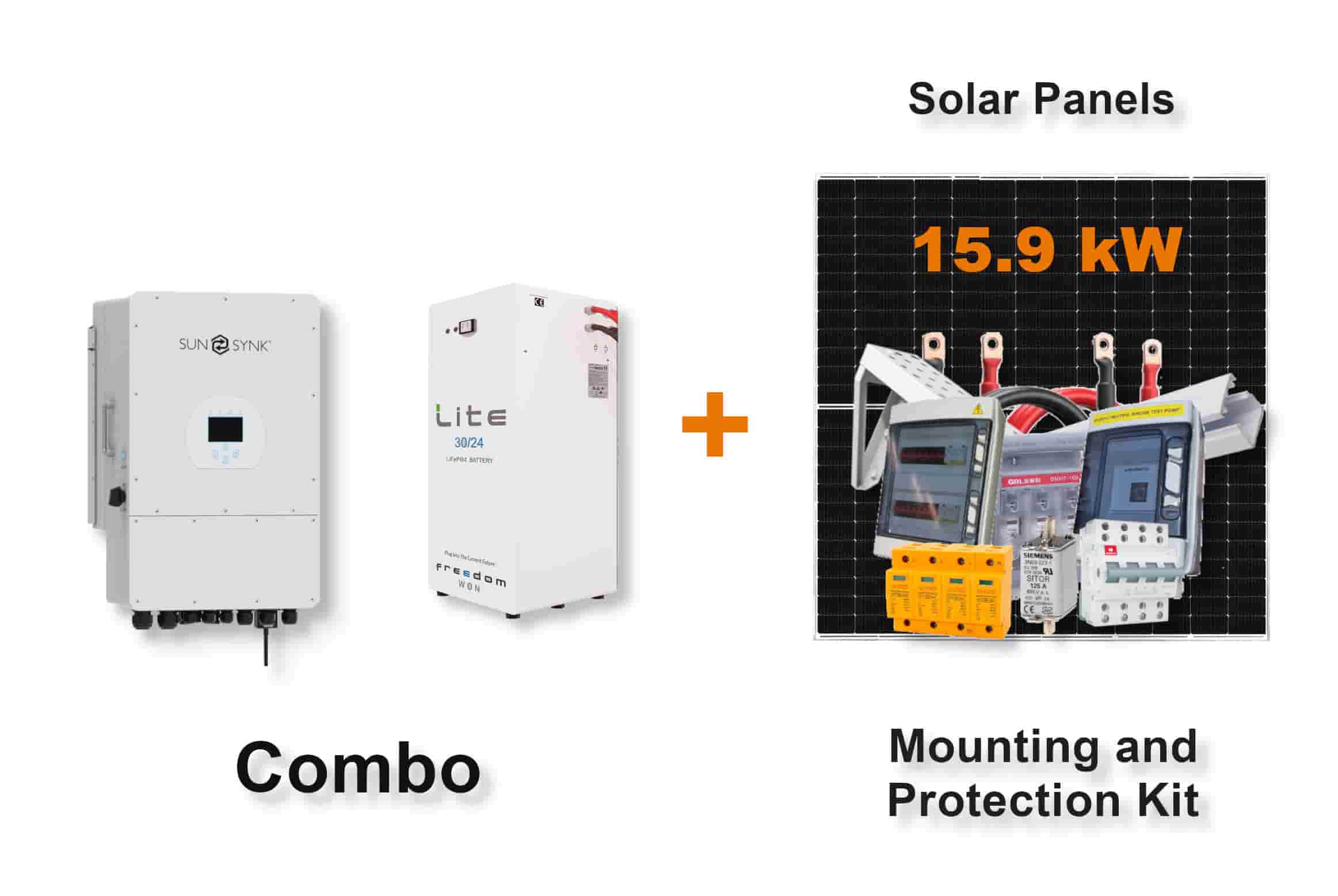 12.0 kW SUNSYNK 3-Phase Hybrid - FREEDOM WON Combo, c/w 30.0 kWh Lithium Battery 12.0 kW SUNSYNK 3-Phase Hybrid - FREEDOM WON Combo, c/w 30.0 kWh Lithium Battery