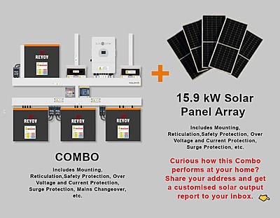 12.0 kW SUNSYNK 3-Phase Hybrid - REVOV Combo, c/w 4x 5.12 kWh Lithium Batteries