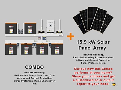 12.0 kW SUNSYNK 3-Phase Hybrid - REVOV Combo, c/w 6x 5.12 kWh Lithium Batteries
