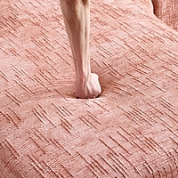 Pink L-Shape Chenille Sofa
