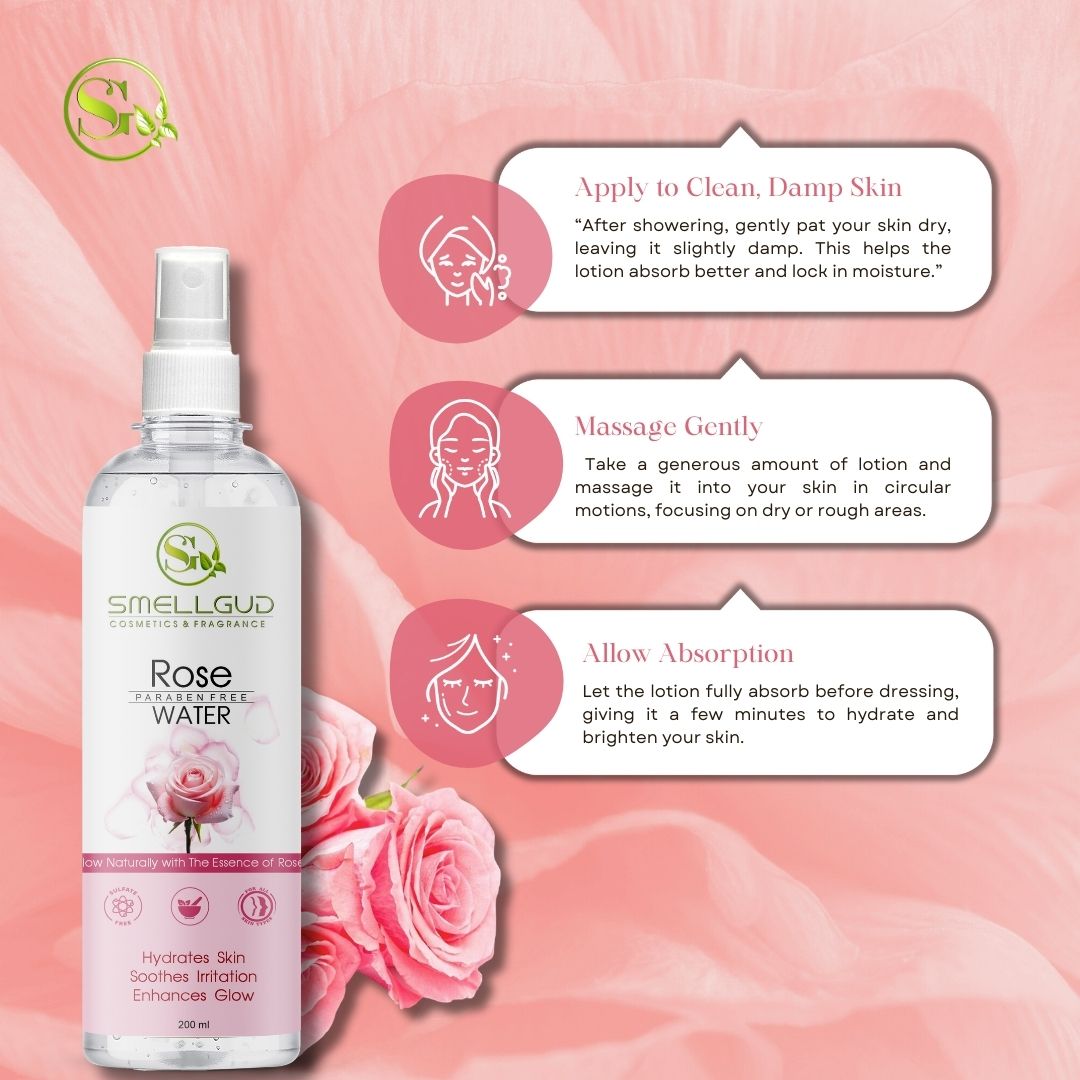 Smellgud cosmetics Herbal Premium Rose Water-200 ml | Skin, Face and Hair Toner | No Paraben, No Alcohol | Balances & Restores Skin's pH Levels | For All Skin Types