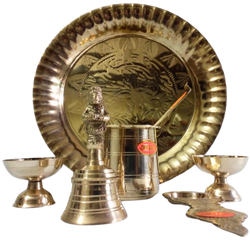 Brass Pooja Article Set