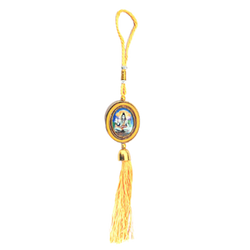 Lord Shiva Round Image with Special Yellow Thread best hanging for 4 wheel vehicles