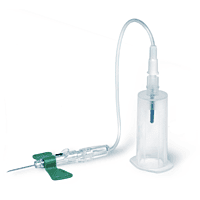 SOL-GUARD® Safety Pull-Button Blood Collection Set with Pre-Attached Holder - 