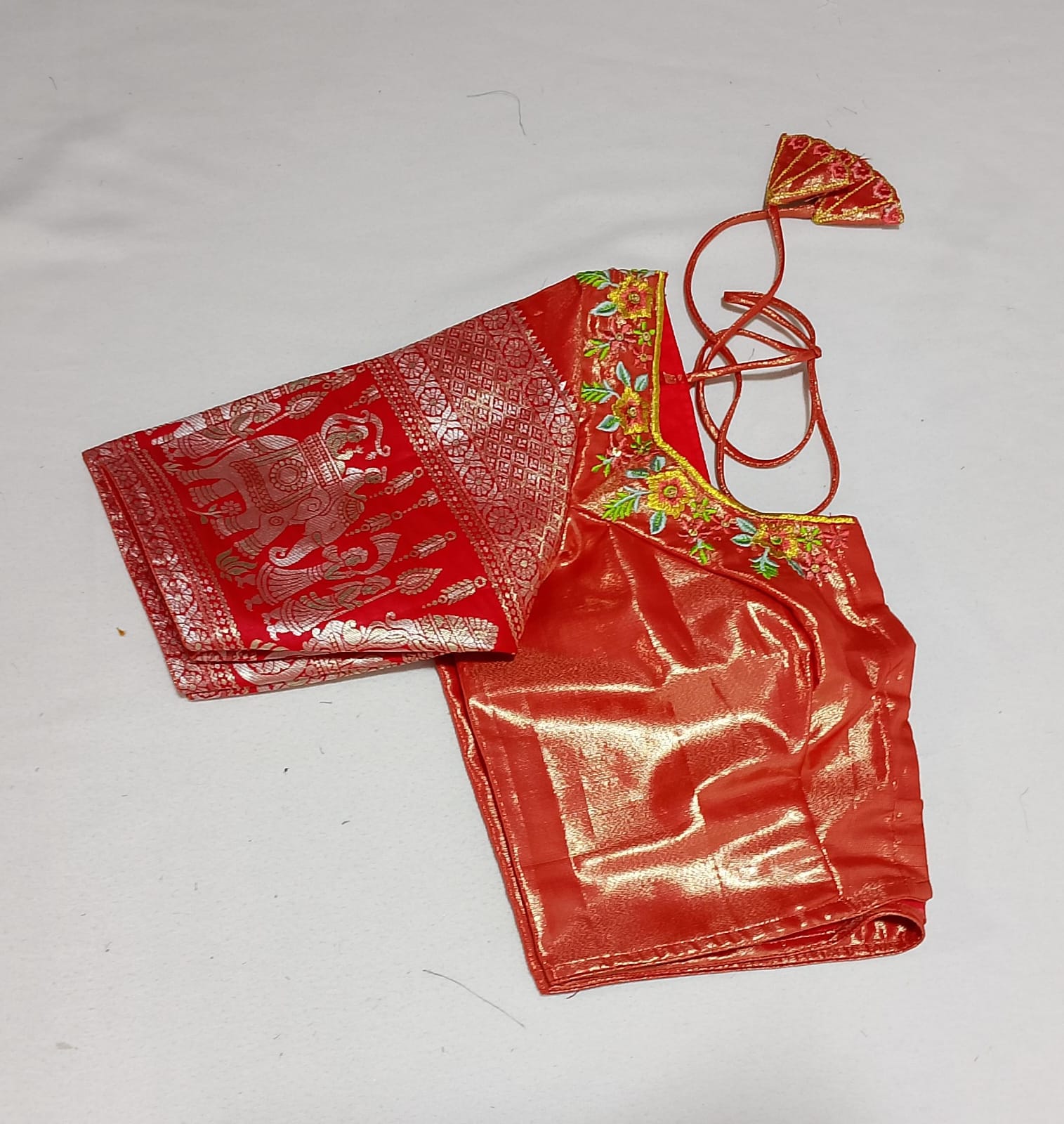 N625: Ready To Ship Beautiful Semi Kanchipattu Saree With Stitched Embroidery Work Blouse N625: Ready To Ship Beautiful Semi Kanchipattu Saree With Stitched Embroidery Work Blouse