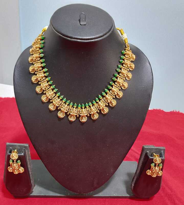 D144: Ready To Ship Beautiful Lakshmi Devi Necklace Set